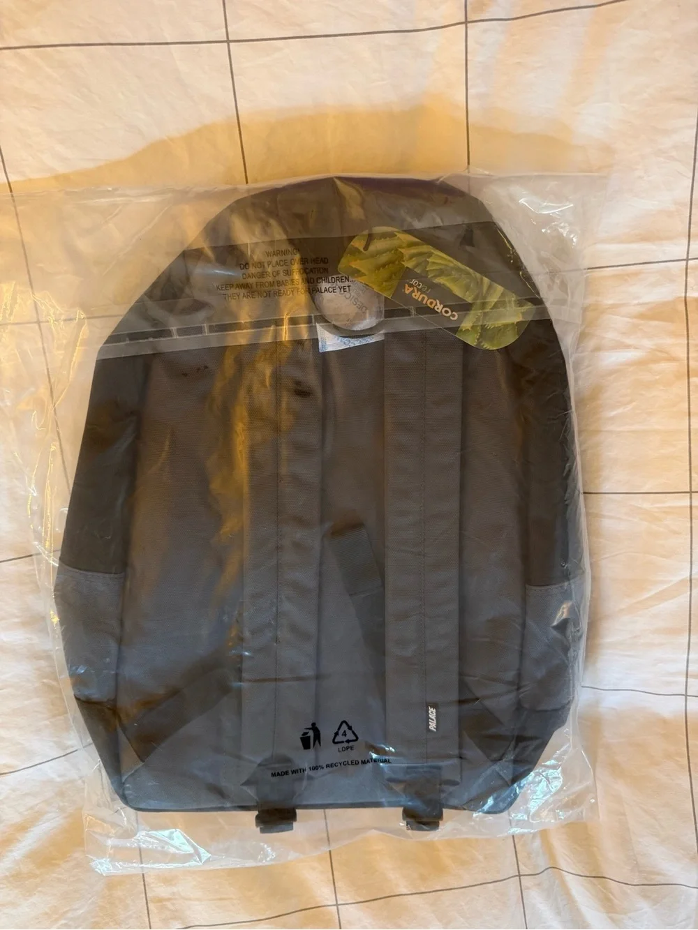 Palace Cordura Duck Canvas Backpack 'Carbon/Black' FW24 Travel Gym Book Bag Zip